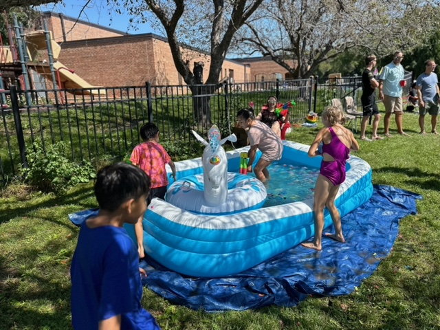 Kids playing in the water