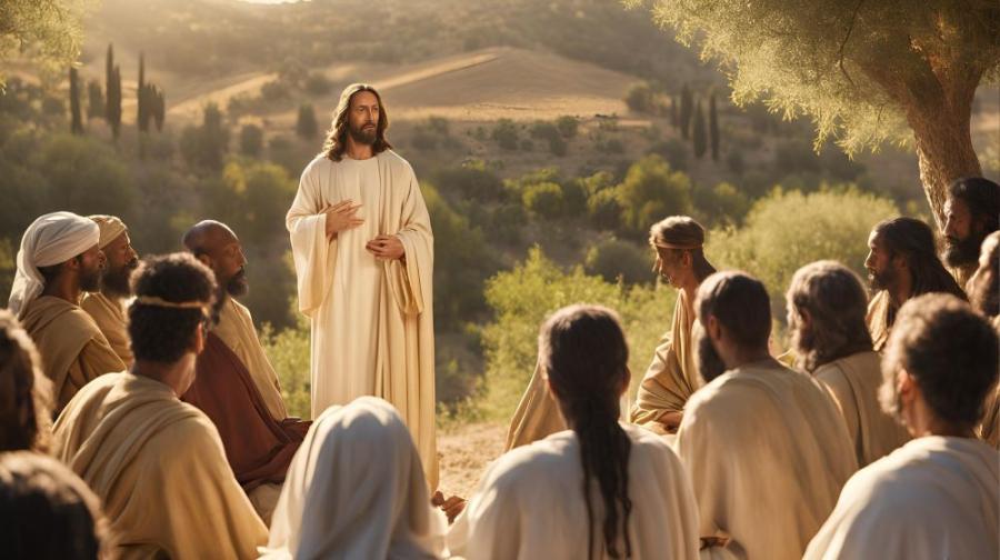 Jesus teaching a group