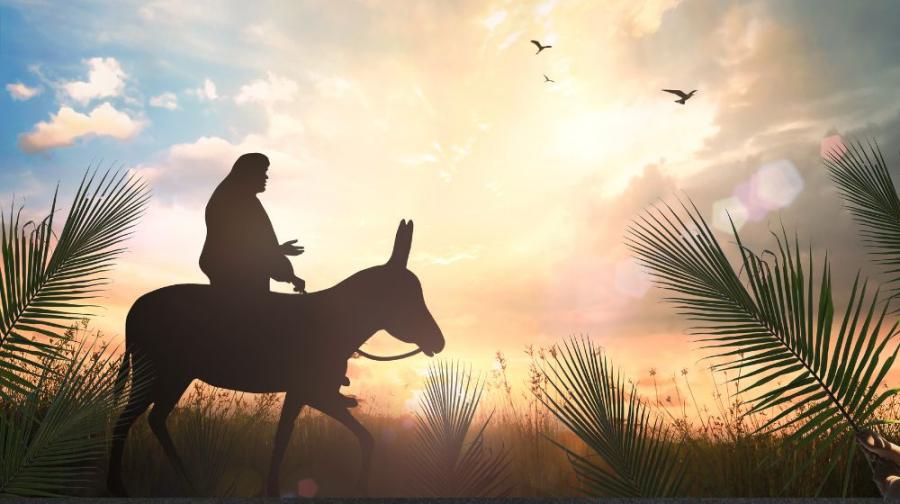 Jesus on donkey