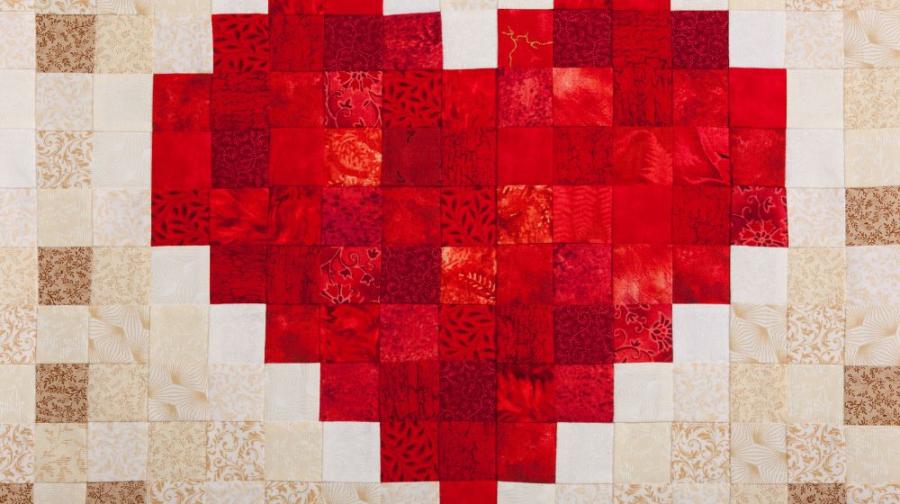 red heart quilt