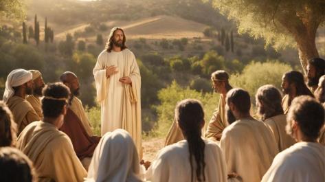 Jesus teaching a group